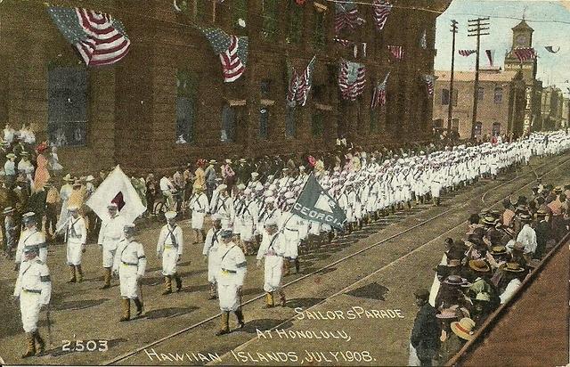 Sailors Parade at Honolulu, July 1908