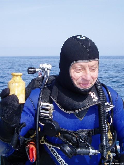 Vlad with recovered ceramic jar.