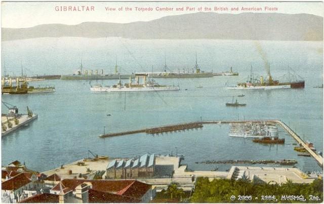 GIBRALTAR

View of the Torpedo Camber

and Part of the British and American Fleets

(No date in title.)