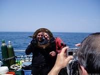 Mark and Wes with the porthole they recovered.