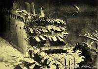 Artist's conception of specie room excavation, 1930s RMS Egypt salvage.