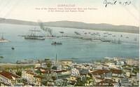 GIBRALTAR

View of the Harbour, Town, Commercial Mole and Part-View

of the American and Russian Fleets

postcard hand-dated 